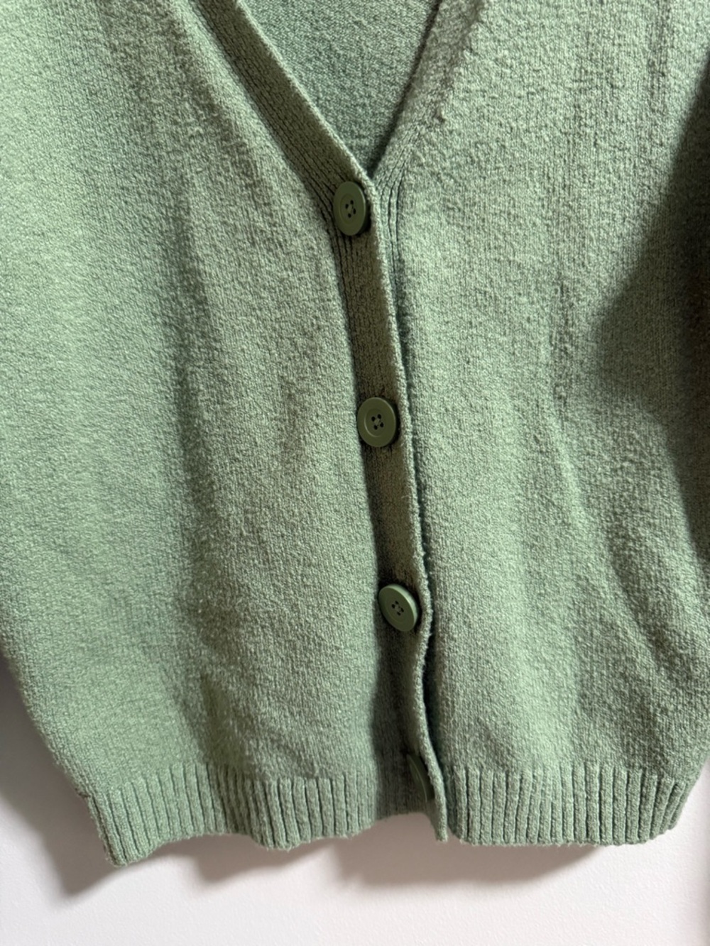 Hollister Sage Green V-Neck Button Cardigan Sweater - Picture 2 of 4